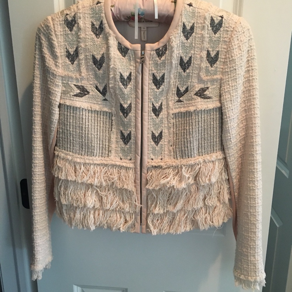 Rebecca Taylor Jacket in Shell Pink and Gray